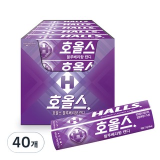 HALLS XS 薄荷涼糖 藍莓口味, 27.9g, 40條