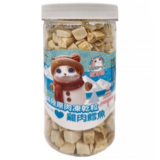 歐姆貓 海陸原肉凍乾粒, 真空冷凍乾燥，保留原型食物，鎖住新鮮營養，補充蛋白質, 雞肉鱈魚, 80g, 1罐