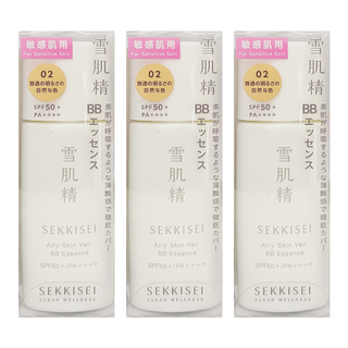 KOSE 高絲 SEKKISEI 雪肌精 漾活舒敏空氣薄紗BB精華 02 自然膚色 30ml 3瓶