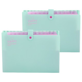 아베른 12칸 스마일 마카롱 바인더 아코디언파일, 민트, 2개