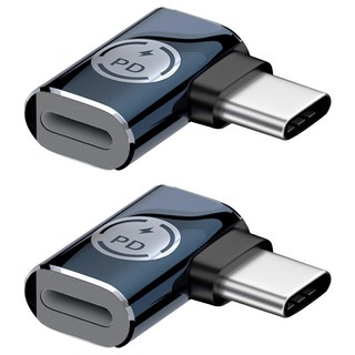 UniSync Apple專用Type-C轉Lightning PD35W 快充傳輸轉接頭 側彎款, 黑色, 2個, 19mm