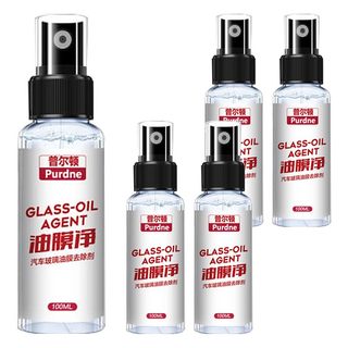 Purdne 普尔顿 玻璃油膜去除劑 防霧劑 100ml Set, 紅色, 5瓶