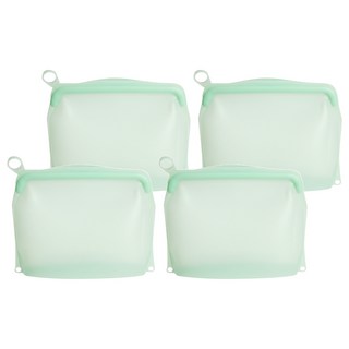 OUTSY 可密封 果凍QQ 矽膠食物夾鏈袋 顏色隨機 500ml 90g, 小巧款(18.8 x 4.6 x 16.5cm), 1個, 4個