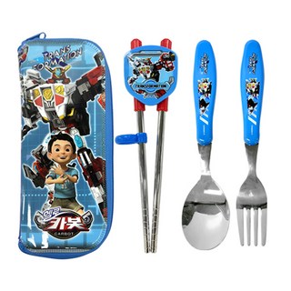 LE BARN 衝鋒戰士孩童全套學習餐具組, 湯匙+筷+叉+盒, 1個, 混色