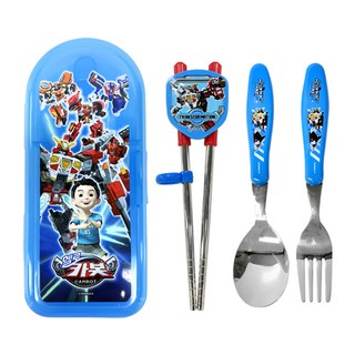 Lebeon Hello Carbot 全方位矯正筷子套組, 1個, 湯匙 + 筷子 + 叉子 + 收納盒, 混合色