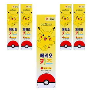 페리오 키즈 포켓몬스터 치약 딸기향, 75g, 5개