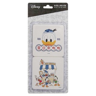 收納王妃 唐老鴨珪藻土杯墊 方, 閃亮冰淇淋, 2個