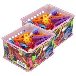 KIYO 糖果曬衣夾 25個入, 聚丙烯(PP)材質, 顏色隨機, 2盒