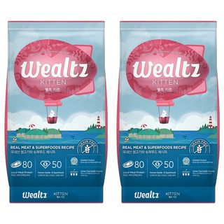 Wealtz 維爾滋 幼貓食譜 天然無穀寵物糧 高肉類蛋白&GI食材 採人用食材等級 豐富益生菌與膳食纖維, 1.2kg, 2袋