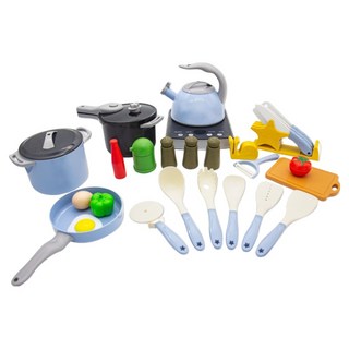 OhBabyLaugh 廚房玩具31件組, 適用年齡：三歲以上, 粉藍色, 1盒