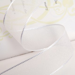 Pojangnet 珠光歐根紗緞帶 15mm, 1套, 45m, 白色