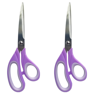 CLARE 萬用型 事務剪刀 21cm, 2支, 紫色 + 銀色