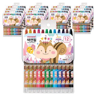 모니주 샤프식 색연필 핑크, 12색, 15개