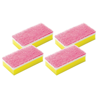 3M Scotch-Brite 百利 日系3層海綿菜瓜布–細緻柔刷, 粉色, 4個, 1個裝