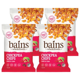 bains wholefoods 鷹嘴豆脆片 香辣萊姆風味, 100g, 4包