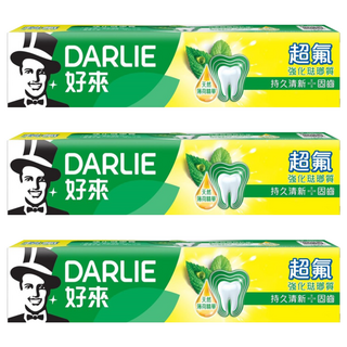 DARLIE 好來 超氟強化琺瑯質牙膏 天然薄荷精華 持久清新口氣, 250g, 3條