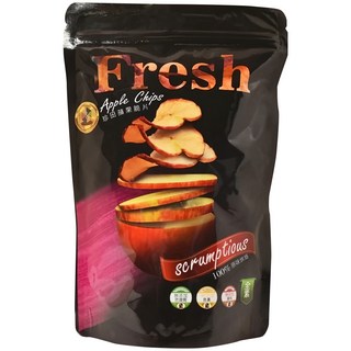 珍田生機 新鮮蘋果脆片，厚切，整顆新鮮蘋果製成，連皮帶籽，無添加人工色素、香精、防腐劑，低溫烘焙，保留原味, 90g, 1包