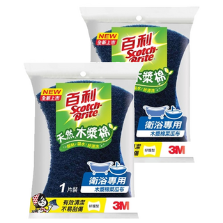 3M Scotch-Brite 百利 衛浴菜瓜布 木漿棉, 2片, 1入