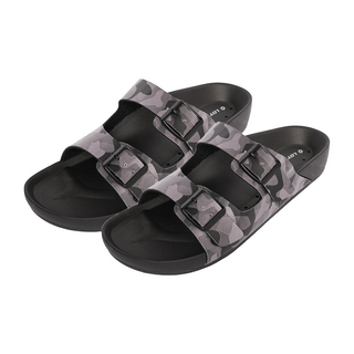 LOTTO 樂得 男款 CAPRI 迷彩休閒拖鞋, 黑迷彩, 290mm