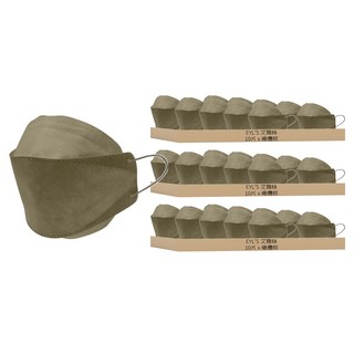 EYL'S 艾爾絲 KF 成人醫用口罩, 橄欖棕, 10片, 3盒