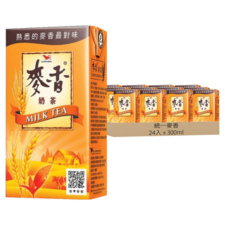 統一 麥香奶茶 300ml - 經典國民飲品，大麥風味, 24入