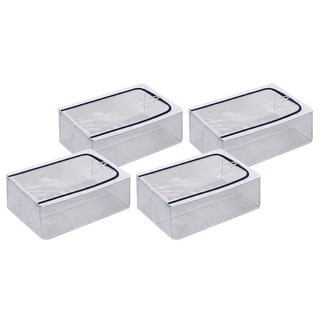 Mega 大容量折疊床下收納箱 鞋盒款式, 40 x 30 x15cm, 透明, 4個