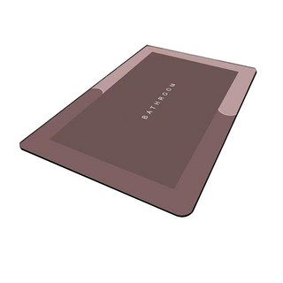 矽藻土軟地墊 Set 2 高彈性仿棉絨面料 可捲曲收納 柔軟輕薄, 50 x 80cm, 淺粉色, 1組