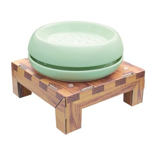 PUMIKZ 波米斯 BAGEL 貓及小型犬用陶瓷防蟻碗 凸粒表面設計 貓咪好進食 外圈裝水可防止螞蟻入侵 質感美觀 耐用易清潔, 青蘋綠, 1個