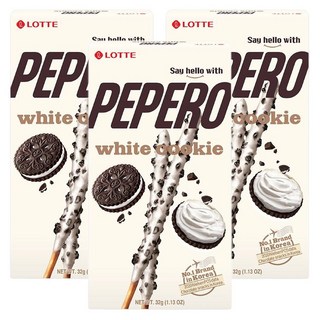 PEPERO 白巧克力餅乾棒, 32g, 3盒