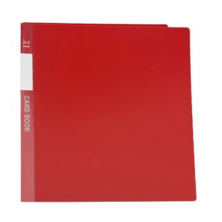 珠友文化 A4 4孔活頁名片本 PP封面設計 附20張內頁 可收納400張名片, 紅色