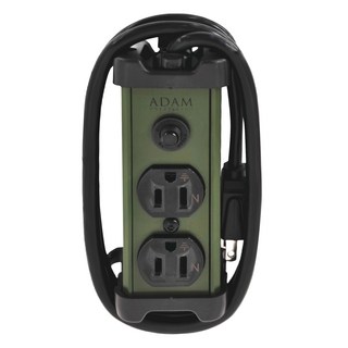 ADAMOUTDOOR 金屬2座延長用電源線組 鋁合金外殼 過載自動斷電保護, 1m, 軍綠色, 1條