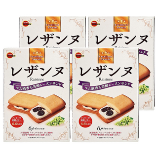 BOURBON 北日本 葡萄乾夾心派, 125.4g, 4盒