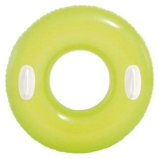 INTEX 亮彩雙握把充氣泳圈 直徑76cm 8歲以上適用, 顏色隨機, 1個