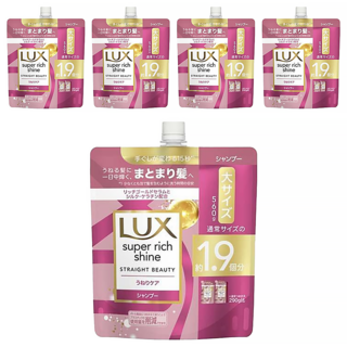LUX 麗仕 SUPER RICH SHINE 柔順光澤洗髮精補充包, 560g, 5包