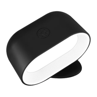 免打孔遙控 + 觸摸USB充電式無線多功能磁吸360度旋轉可調色溫七彩光壁燈, 黑色