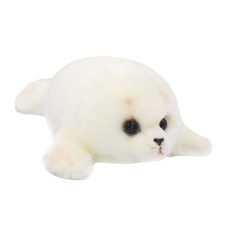 Mingle-ler 棉花糖海豹寶寶絨毛娃娃, 28cm, 白色, 1個