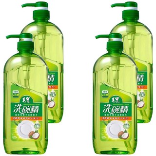 毛寶洗碗精 椰子油瓶裝, 1kg, 4瓶