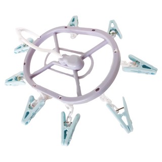 KOKUBO 小久保橢圓曬衣架8夾，顏色隨機，23.5 x 15.5 x 3cm，一次晾曬多件小物件, 1個