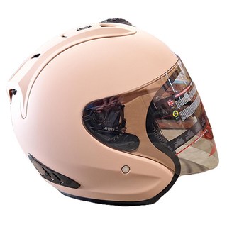普通型露臉式機車防護頭盔 含一層護目鏡 R3-A6, 消光奶茶色