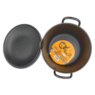 深型鍛鐵炸鍋 附鍋蓋 - 20cm, 霧黑, 1個