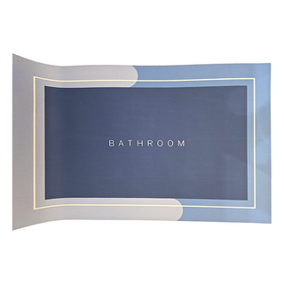 FANCY LIFE 硅藻泥地墊 長方款 深海藍, 57 x 38cm, 1個