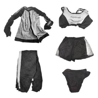 愛北鼻 成人女長袖分體泳衣 Set 五件組 灰黑色, S