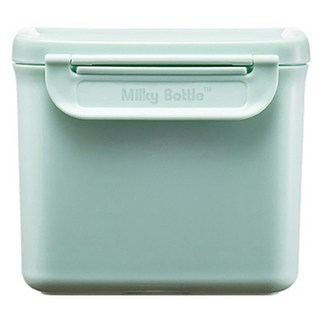 Milky Bottle 單層便攜式奶粉盒 600ml, 薄荷綠, 1個