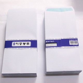 문구마을 이중봉투 100 x 205 mm, 화이트, 200개