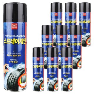 지엠지모터스 타이어 초강력 눈길 자동차 스프레이 체인, 10개, 500ml