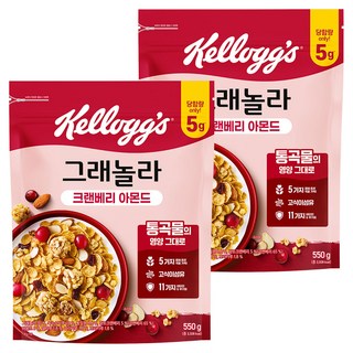 Kellogg's 家樂氏 蔓越莓杏仁格蘭諾拉麥片, 550g, 2包