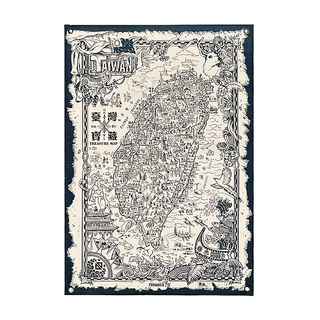 木子創意 台灣藏寶圖 厚帆布/金屬釦 台灣製造, 丈青色