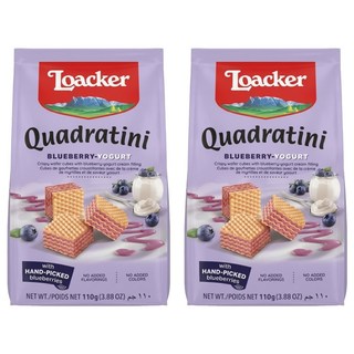 Loacker 萊佳哈斯 方角哈斯餅 藍莓優格口味, 110g, 2包