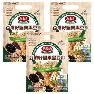 馬玉山 亞麻籽堅果黑豆飲, 高纖, 含植物性Omega-3, 台灣製造, 336g, 3袋
