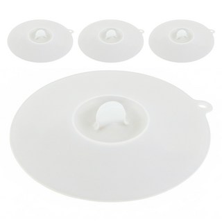 小麥購物 矽膠杯蓋, 白色, 4個